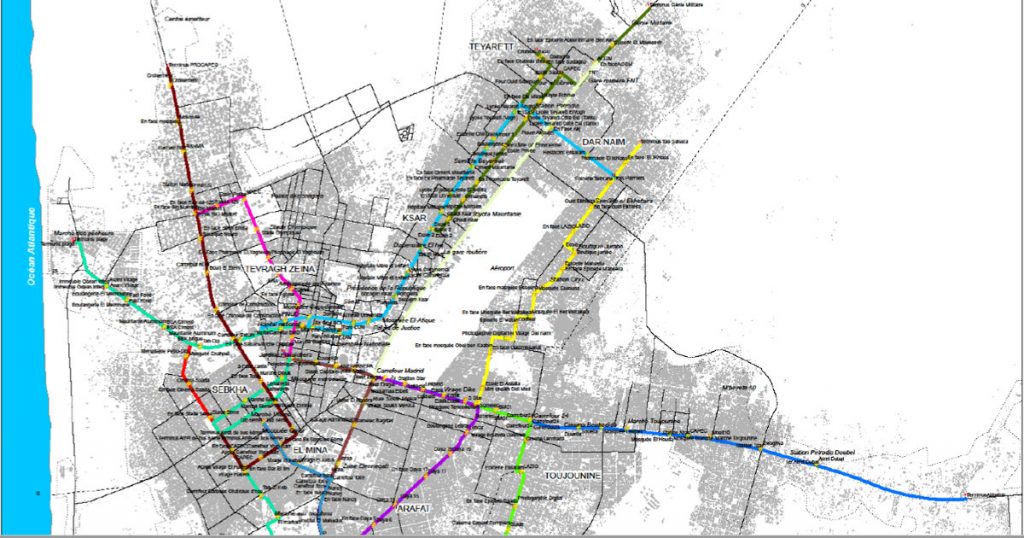 Outdated Public Transport Map of Nouakchott