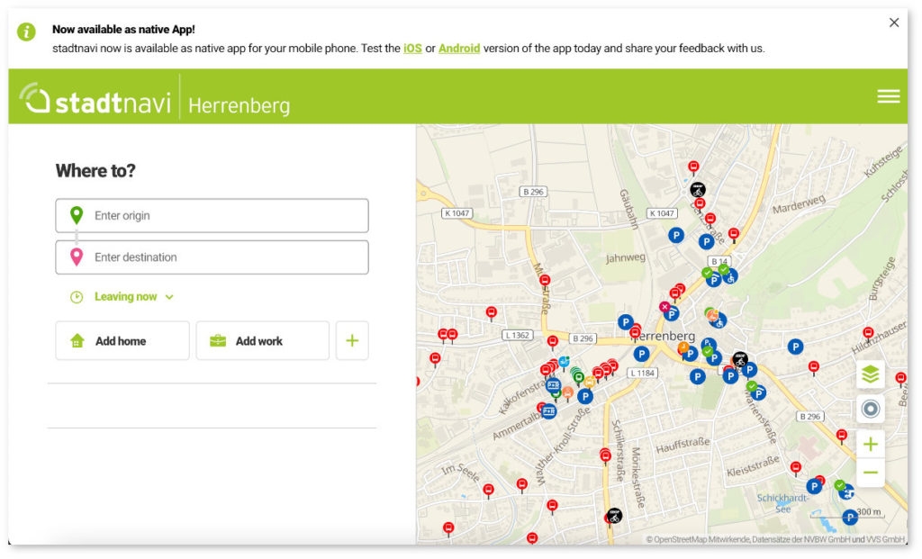 stadtnavi Web app