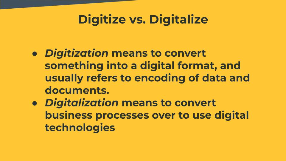 Digitize vs. Digitalize