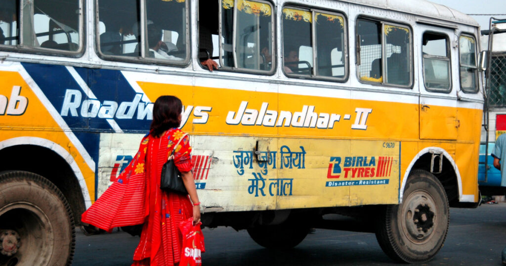 A bus outside Delhi